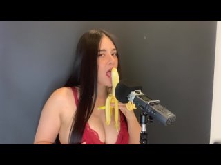wan asmr sucking a banana licking